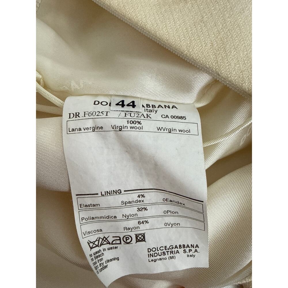 Dolce Gabbana Womens Cream Wool Sheath Dress Size 8 Quiet Luxury Old Money - Picture 6 of 9